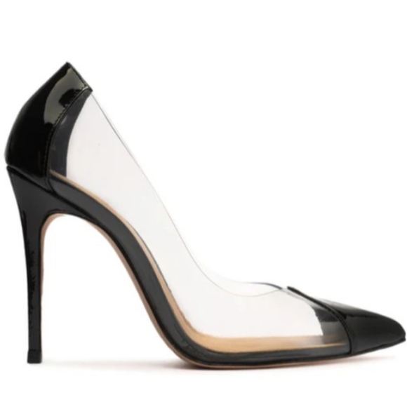 SCHUTZ Cendi transparent & Black Patent Leather Heels size 10 NEW - Picture 4 of 16